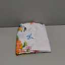 Horaldaily Spring Tablecloth 6084 Inch Rectangular, Fine Brushwork Colorful Rosa Multiflora Bird Butterfly Vine Washable Seasonal Table Cover for Party Picnic Dinner Decor (White)