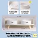 MalsiPree Elevated Dog Bowls - Puppy Adoption Gifts & Cute Puppy Accessories - 45 Tilt Feeding Station with Ceramic Dishes - Food and Bowls Set - Dog Birthday Gifts for Small Pets - Sand Beige