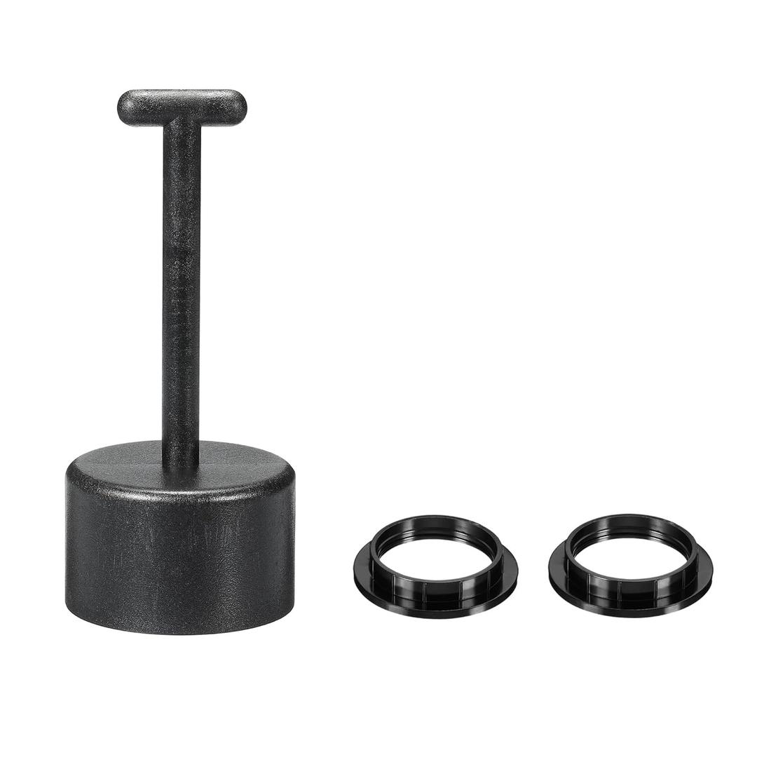 MECCANIXITY E26/E27 Socket Ring Removal Tool 12 Teeth Style with Lamp Shade Socket Rings for Medium Base, Light Replacing Accessories, Pack of 3 (Black)
