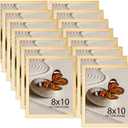 Memory Island 8x10 Photo Frames for Wall and Tabletop Display, 8 by 10 Gold Picture Frames with HD Plexiglass, Set of 15