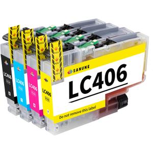 LC406 Ink Cartridges Replacement for Brother LC406 LC406XL Ink Cartridge for Brother Printer MFC-J4535DW MFC-J4335DW MFC-J4345DW MFC-J5855DW MFC-J5955DW MFC-J6555DW MFC-J6955DW Ink (4 Pack)