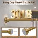 Warm Gold Shower Curtain Rod 34 to 82 Tension No Drill Adjustable