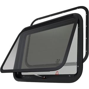 NOVINO RV Exit Window Replacement, 30" W x 22" H RV Emergency Window for Cargo Trailer Camper Travel Trailer Van with Screen&Trim Ring, Fit 1" or 1-1/2" Thick Wall,DOT Approved