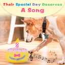 Dog Birthday Cake Toy 5.9", Larger Plush Dog Gift with Electronic Music Box, Plays Happy Birthday Song & Puppy Bark Melody, Party Decoration for All Breeds Dogs, Pink