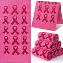 Breast Cancer Awareness Gift Towels Pink Ribbon Sport Towels for Golf Football Sport Team 30" x 14" Microfiber Gifts Bulk for Breast Cancer Procession Fundraising Decoration Supplies(6 Pcs)
