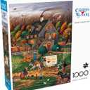 Buffalo Games Secret Passage Inn by Charles Wysocki 1000 Piece Jigsaw Puzzle for Adults Autumn Americana Scene with Reference Poster Made in The USA