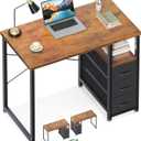 AODK 32" Small Computer Desk with Fabric Drawers, Kids Girls Teen Study Writing Desk for Bedroom, Home Office Desk for Small Space, Vintage
