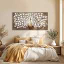 Framed Canvas Wall Art,White Peacock Bird Gold Pictures,Animal Beautiful Wall Decor Artwork for Bedroom Living Room Hallway 24"x48"