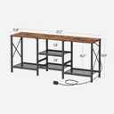 JARHETUN TV Stand with LED Lights for 55 Inch TV, Entertainment Center with 3-Tier Open Shelves, TV Console Table for Living Room, Bedroom, Rustic Brown