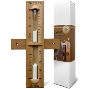 Sauna Sand Timer, 15 Minute Sand Timer with Heat Resistant Glass, Wall-Mounted Sauna Accessories for Sauna Room and Home Spa