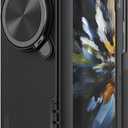 Nillkin for OnePlus Open Case with Metal Kickstand Camera Lens Protection Cover, Frosted Shield Prop Kickstand Case for Oppo Find N3 Fold (Black)