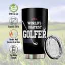 2IMT Golf Tumbler 20oz for Men Funny Travel Mug Birthday Gift Golf Lover Present for Dad Fathers Day Idea for Him Golfer Coffee Cup Outdoor Use Golfs Drinking Item Worlds Okayest Golfer Accessory
