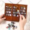 DIYDEC Mini Bookshelf with 240pcs Mini Books Sofa Desk Plant Miniature Anxiety Bookshelf Ornament Tiny Small Library Decor Shake Away Your Anxiety for Book Lovers Gift Home Room Office