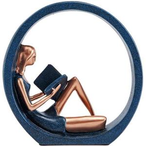 EKDJKK Resin Figurine Reading a Book Yoga Girl Bookshelf Bookcase Aesthetic Decoration Sculpture Accent Piece, Art Sculptures Modern Accents Figurine for Library Office Steel Statue Gifts (As Picture Show)