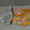 ZAFUL Women's Triangle Bikini Floral String Bikini Set Two Piece Swimsuit Bathing Suits (Large, 2-bright Yellow)