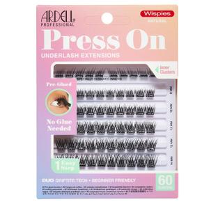 Ardell Press On Lashes Wispies Natural  Pre Glued Lash Clusters for All-Day Wear, No Glue Needed, 60 ct