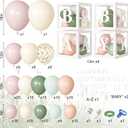 153Pcs Pink and Sage Green Balloon Arch Kit, Baby in Bloom Baby Shower Decorations for Girl Boxes with Letters (A-Z+Baby) for Boho Floral Baby Shower Birthday Gender Reveal Party Supplies