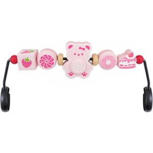iGRATENS Baby Bouncer Toy Bar, Toy Bar for Baby Bouncer, Warm and Playful Pink Rainbow Design for Baby Girls, Easy to Attach and Remove, Child-Safe Paint, Safe for Babies
