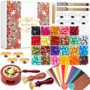 Paxcoo Sealing Wax Kit with Wax Seal Beads, Stamp, Warmer, Spoon, Envelopes for Letter Sealing (Multicolored)