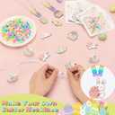 Bafeil 24 Set Easter Crafts Bead Necklace Making Kit for Kids - DIY Make Your Own Bunny Necklace for Arts and Crafts Project, Classroom Activities Gifts, Party Favors & Easter Basket Stuffers