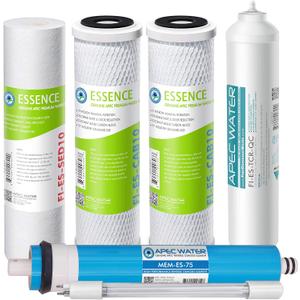 APEC Water Systems Filter-MAX-ESUV-SS 75 GPD High Capacity Complete Replacement Set for for ROES-UV75-SS Reverse Osmosis Water Filter System Stage 1-6
