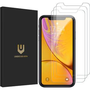 UNBREAKcable Shatterproof Tempered Glass Screen Protector for iPhone 11/ iPhone XR [3-Pack] [Easy Installation Frame] [9H Hardness] [99.99% HD Clear][Bubble Free] for Apple 6.1''
