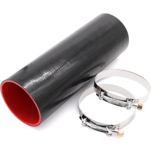 Straight Coupler Silicone Hose 4-Inch ID 12-Length 4-Ply 5MM thickness Air Intake/Turbo/Intercooler Piping Tube with Stainless Steel T-clamps