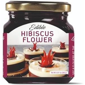 Lunn Hibiscus Flower in Syrup Jar with Cap 280 gm, Pack of 2, Best By: DEC 2026