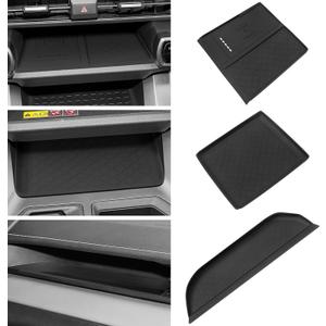 3PCS Center Console Organizer Compatible with Toyota RAV4 2026 Accessories,XSE GR Sport Hybrid Limited XLE Woodland,Silicone Wireless Charging Anti-Slip Pad,Co-Pilot Front Organizer Tray