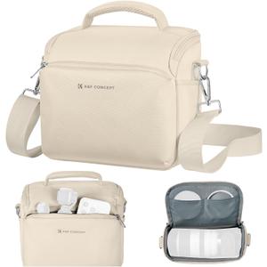 K&F CONCEPT Camera Sling Bag Small Crossbody Camera Case DSLR/SLR/Cute Compact Shoulder Photography Bags for Photographers-Beige