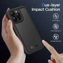 COOLQO Magnetic for iPhone 13 Pro Case, Dual Layer Matte Scratch-Resistant, Black