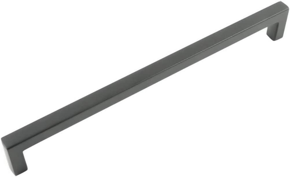 Hickory Hardware Solid Core Kitchen Cabinet Pulls, Luxury Cabinet Handles, Hardware for Doors & Dresser Drawers, 8-13/16 Inch (224mm) Hole Center, Matte Black, Skylight Collection(Pack of 1)