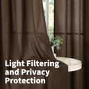 YoungsTex Dark Brown Linen Curtains for Living Room 2 Panels, Chocolate Light Filtering Window Drapes with Rod Pocket Back Tab Textured Semi Sheer for Dining Bedroom, 52 X 72 Inch