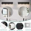 Bathroom Vanity Light, Square Design 4 Lights Morden Bathroom Lighting Fixtures Over Mirror, Black Bathroom Light Vanity Fixtures for Bathroom/Living Room/Bedroom