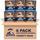 Quaker High Protein Instant Oatmeal, 2 Flavor Variety Pack, 6 Pack (EXP 12/09/26)