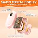 Heated Gloves for Women, Upgraded Smart Thermostatic Electric Heated Fingerless Gloves Rechargeable for Women Men, Winter Hand Warmer for Work Cycling Skiing Outdoor Snow (Pink)