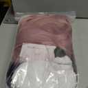 BERON 14 Inches Pink Wig for Women Girls Short Curly Synthetic Wig with Bangs Lovely Pink