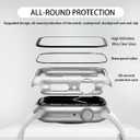 6 Pack Case Tempered Glass Screen Protector for Apple Watch Cover Series 10 9 8 7 6 5 4 3 2 1 SE Ultra 38mm 40mm 41mm 42mm 44mm 45mm 46mm 49mm, Thin Scratch Resistant Full Protective Hard PC Bumper (Black/Blue/Starlight/Silver/White/Clear)