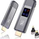 Wireless HDMI Transmitter and Receiver, Plug and Play 2025 Upgraded LED Display, 4K Decode & 1080P Output, Portable 2.4G/5G Wireless HDMI Extender, Compatible with PC/Laptop/Camera/HDTV/Projector
