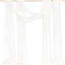 Ling's Moment Wedding Arch Draping Fabric 2 Panels 32Ft x 30" Wrinkle-Free Wedding Arch Drapes Chiffon Fabric, White Curtain for Wedding Ceremony Reception Background Party Home Garden Decorations