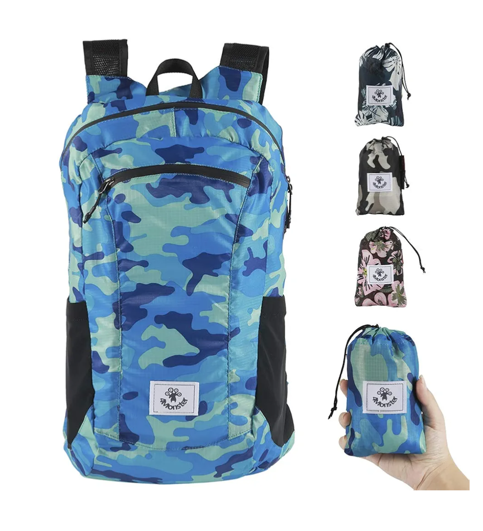 1Monster Hiking Daypack,Water Resistant Lightweight Packable Backpack for Travel Camping Outdoor (Navy Blue 16L)
