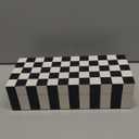 Decorative Storage Box, Handmade Chevron Pattern, Boho Style, Multipurpose Gift Box (black white Shatranj, 10X5X3 Inch)