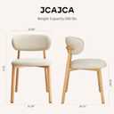 Kitchen Dining Chairs Set of 4 Modern Soft Linen Farmhouse Dining Room Chair with Metal Legs, Beige/Original