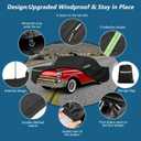 Waterproof Car Covers for Chevrolet Bel Air/150/210 1950-1957 Sedan/Coupe/Hardtop, 420D Oxford Cloth Sun Heat Protection Outdoor Full Covers with Driver Side Zipper Windproof Heavy Duty All Weather