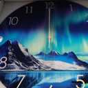 XNM Teal Glass Large Wall Clocks Battery Operated 20 Inch Aurora Wall Clocks for Living Room Decor Glacier Round Clock Silent