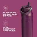 Stanley IceFlow Flip Straw 2.0 Water Bottle 24 oz | Built-In Straw with Larger Opening | Lightweight and Leak Resistant | Insulated Stainless Steel | BPA-Free | Twilight