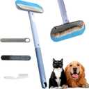 18cm Multi-Surface Pet Hair Remover for Car Seats & Furniture | Washable Adhesive Roller + Free Grooming Brush | Eco-Friendly Pet Hair Tool (Clothes/Carpet/Leather)