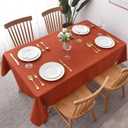 maxmill Square Tablecloth Swirl Design Water Resistance Antiwrinkle Soft Halloween Decorative Fabric Table Cloth for Fall Harvest Thanksgiving Parties Event Holiday Dinner, Square 60 x 60 Inch Rust