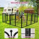 Dog Playpen, 40 inch 8 Panels Dog Fence with Extra Wide Gate, No-Tripped Pet Playpen Rustproof Dog Pen Indoor Puppy Playpen for Temporary Containment, Portable Pet Fence for RV Camping