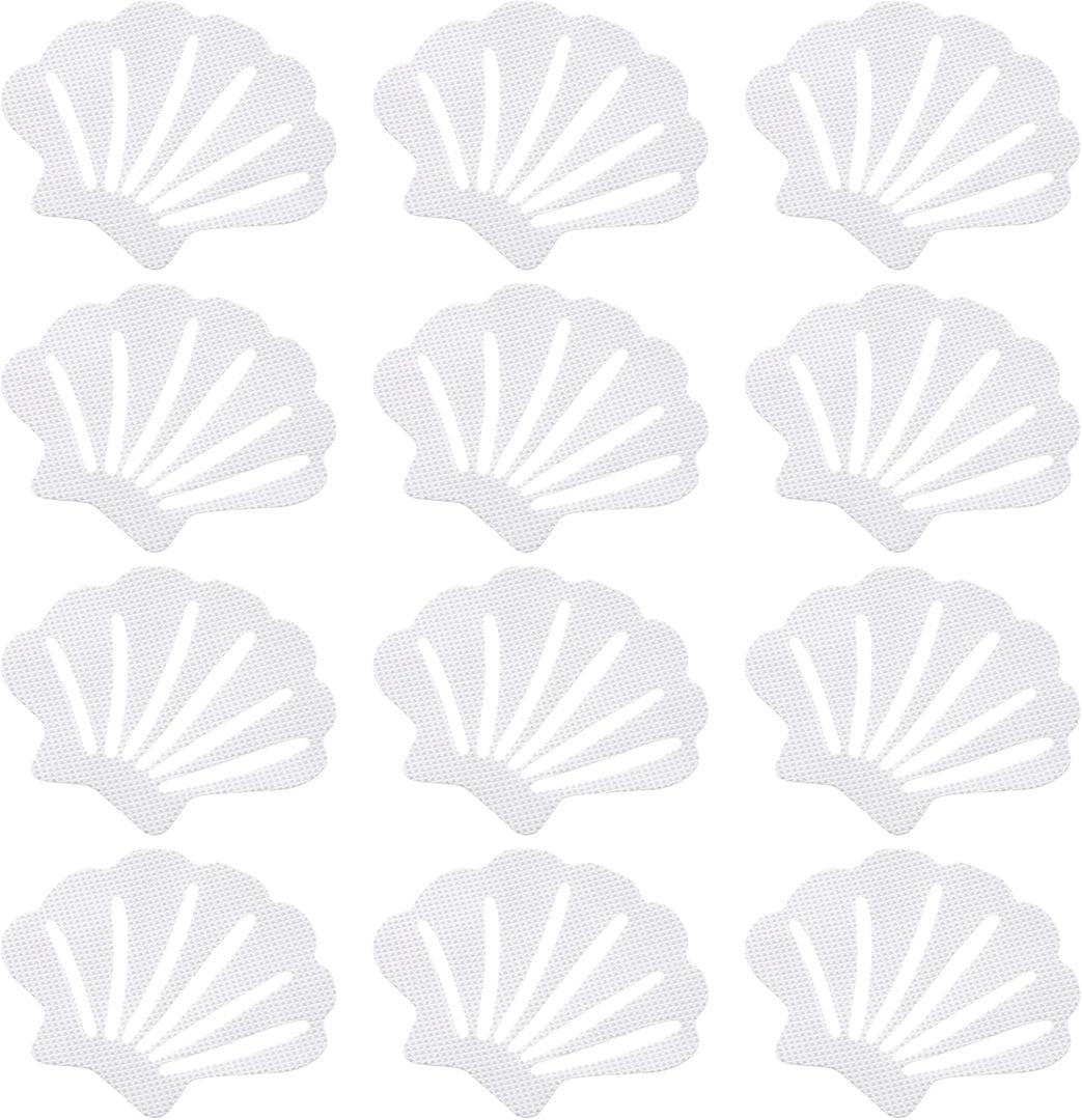 Bathroom Anti Slip Stickers Sea Shell Shape Non Slip Shower Decals Bath Safety Floor Treads Adhesive Tub Grip for Shower Kitchen Pool